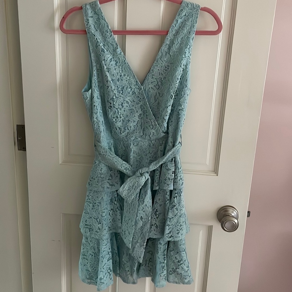 NWT Ruffle Sea Glass belted dress